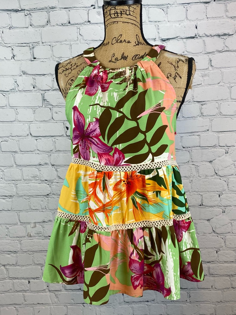 Entro Floral Print Multi Tier Top